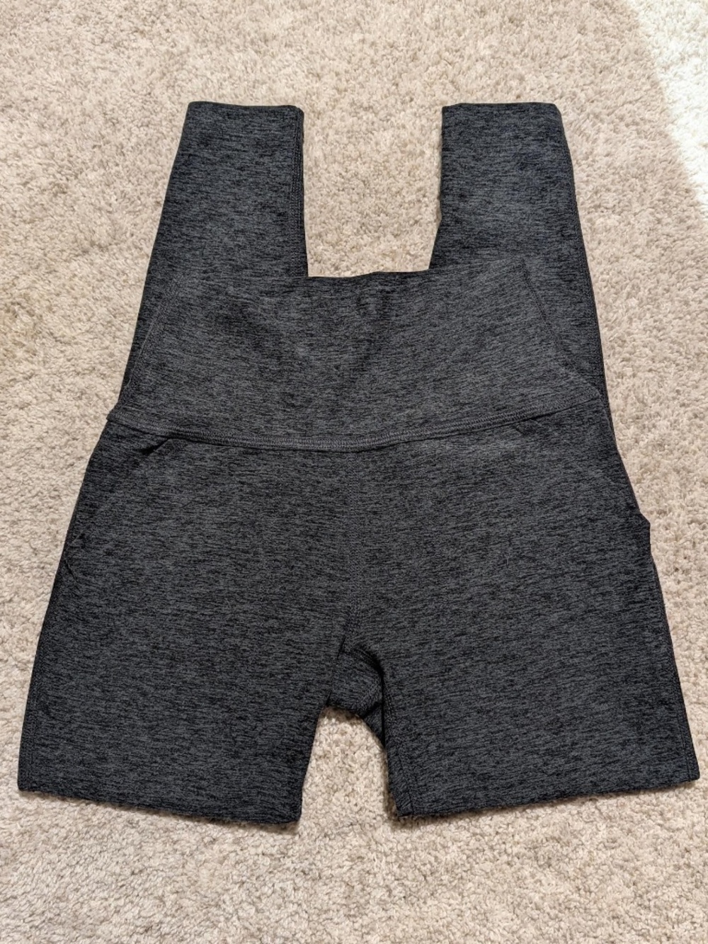 BEYOND YOGA Charcoal High Waisted Spacedye 23" Leggings with Front Slant Pockets
